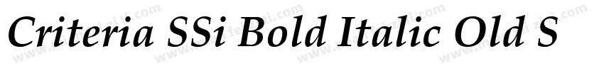 Criteria SSi Bold Italic Old Style Figures字体转换